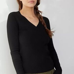 Anthropologie Black V-Neck Sweater
